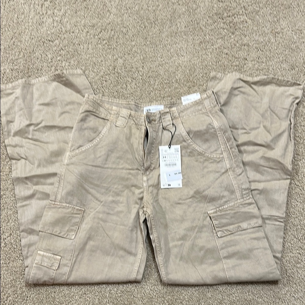 Zara Beige Cargo Pants